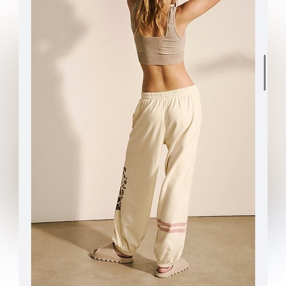 Free People Movement All Star Logo Pants in a cream color. - Picture 5 of 9